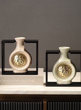 玄关电视柜复古创意客厅新中式家居茶室禅意小摆设工艺摆件装饰品