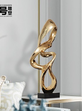 雕塑电镀银色工j艺品酒店装饰品摆件抽象雕树脂艺术品创意会所摆