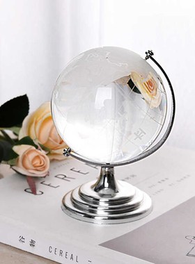 北欧创意迷你水晶地球仪摆件客厅卧室玄关桌面样T板房软装家居饰