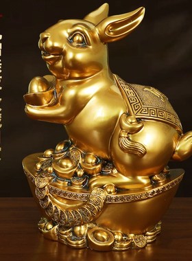 招财进宝兔子摆件创意十二生肖兔客厅酒柜装饰品开业乔迁新居礼品
