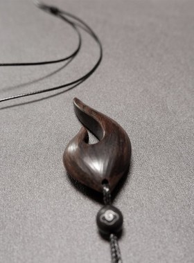 檀木项链 车载挂件 黑檀毛衣链 手工饰品 送人生日 个性时尚礼物