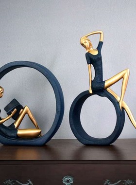 书房文艺看书女孩瑜伽摆件客厅酒柜玄关青春舞女卧室摆设小礼物