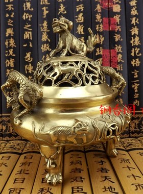 纯铜龙耳香薰炉 熏香炉 家居装饰品招财貔貅工艺R品摆件焚香炉摆