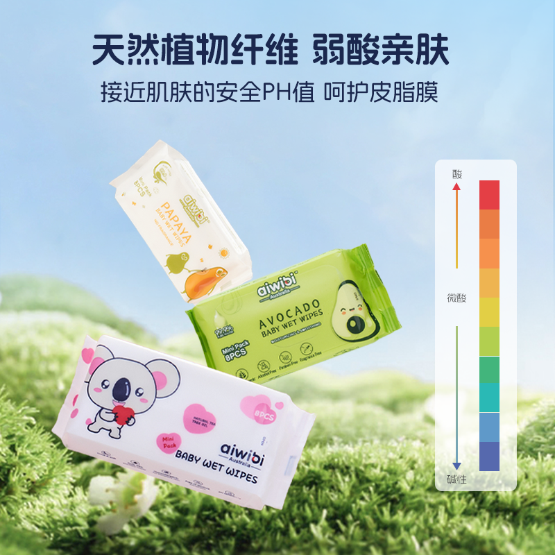 Aiwibi爱汇贝婴儿湿巾plus宝宝手口屁专用迷你湿纸巾实惠装4包/提,淘宝优惠券,粉丝福利购,淘宝优惠卷