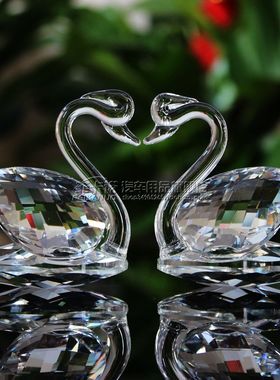 手机店眼镜珠宝水晶天鹅柜台装饰品摆件创意婚庆拍摄道具小摆件