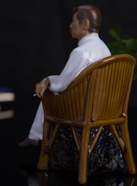 石湾陶瓷现代中式文玩家居客厅书房老师长辈毕业送礼鲁迅先生