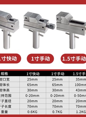 精密火花机配件平口钳万力批士电极万力手动1.5寸快动1寸虎钳夹具