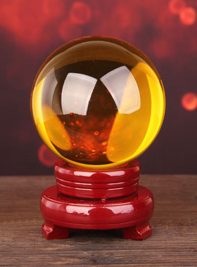 水晶球黄绿粉蓝紫白水晶球求应家居装饰造水晶球