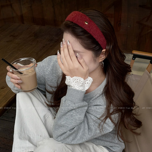 时尚高端毛毡宽边发箍女2025新款高颅顶压发头箍秋冬百搭发卡头饰 - 图3