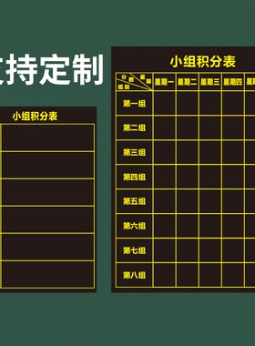 磁性黑板小学生课程表班级各科目作业竞赛评比栏小组积分表绿色