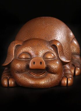 匠泽铜魂 紫铜白日梦想猪摆件家居客厅装饰品铜猪生肖工艺品礼品