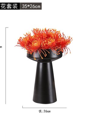 新中式风轮花样板房售楼处洽谈桌前台桌面餐厅陶瓷摆件玄关软装