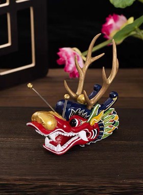 寿司摆盘宴会冷餐盘龙头龙尾装饰品小型龙舟船摆件海鲜店酒席