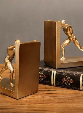 办公室高端书架书立摆件轻奢高档酒柜展示书房书柜书挡推书装饰品