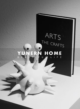 现代卡通海胆刺球怪雕塑摆件样板间家居客厅卧室儿童房软装饰品