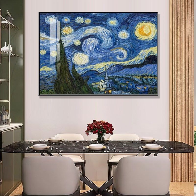 客厅装饰挂画梵星空油画壁画沙发背景墙世界名画玄关向日葵,淘宝优惠券,粉丝福利购,淘宝优惠卷