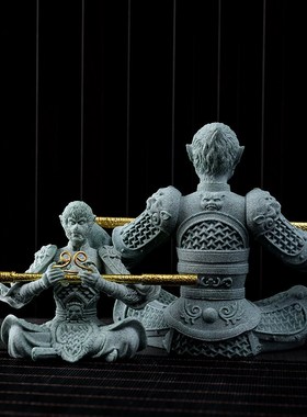 齐天大圣孙悟空斗战神佛猴子小茶宠装饰假山盆景鱼缸造景