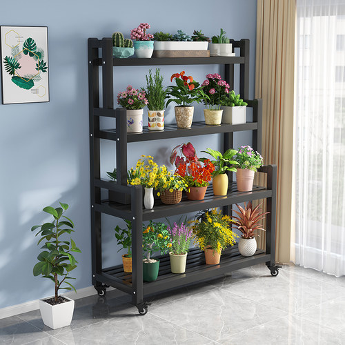 铁艺花架户外置物架全铁阳台家用客厅多层落地式室内多肉花盆架子 - 图0