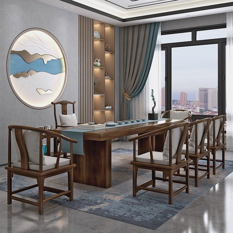 茶桌椅组合功夫茶台桌套装一体实木大板办公茶几新中式禅意泡茶桌,淘宝优惠券,粉丝福利购,淘宝优惠卷