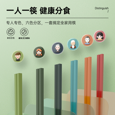 欧梵森&Warmsky筷子家用合金高档颜值耐高温防滑防霉专人专用新款