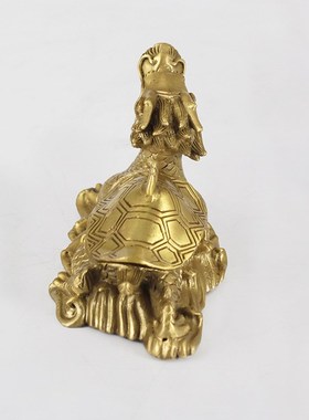 纯黄铜龙龟烟灰缸摆件创意中式家居桌面办公室装饰艺品生肖龙礼品