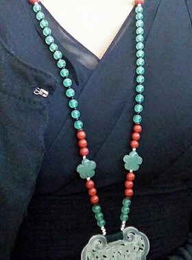 天然岫玉镂空玉佩双面雕刻仿古挂件男女款百搭吊坠项链坠汉服配饰