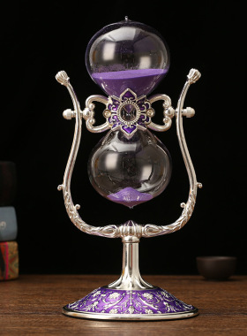 轻奢复古旋转时间沙漏计时器摆件办公室样板间酒柜客厅美式装饰品