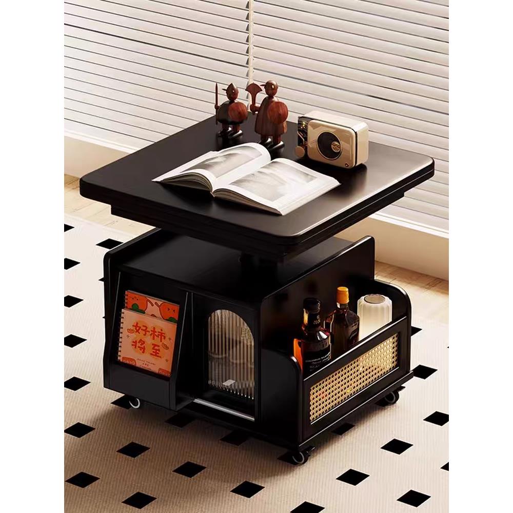 可升降边几折叠移动推车小户型客厅沙发边柜2025新款茶桌茶台两用 - 图3