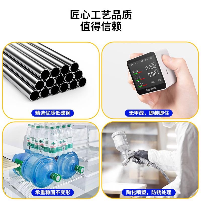 金属框架衣柜卧室全钢架上墙架家用收纳分层神器出租房用简易衣柜 - 图2