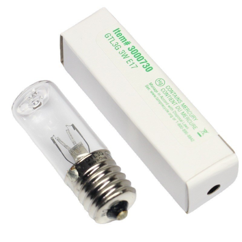 USHIO GRM-0036 GTL3 G 紫外线灯泡 10.5V 3W E17,UVC 254nm - 图0