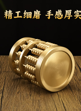 黄铜算盘笔筒中式小摆件桌面创意礼物铜艺术品家居装饰品铜摆设