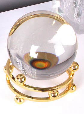 现代轻奢水晶球摆件样板房软装书房办公室桌面摆设欧式酒柜装饰品