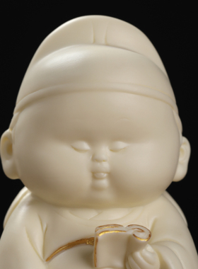 东方泥土小文昌持书陶瓷装饰品摆件办公室桌面业乔迁高档送礼品