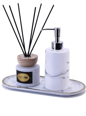 样板间洗手台厕所洗手液瓶软装饰品浴室柜托盘装
