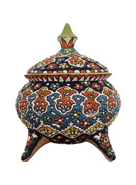 巴基斯坦手工彩绘陶瓷瓶客厅玄关酒柜创意复古家居装饰摆设