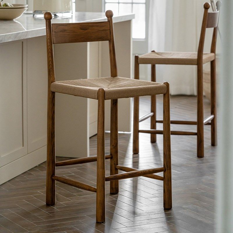 ooi法式藤编椅复古实木餐椅家用吧台椅岛台椅高脚椅子,淘宝优惠券,粉丝福利购,淘宝优惠卷