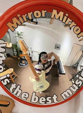 彩绘凹凸镜diy装饰摆件墙上搞怪设计感居家拍照小道具出租房改造