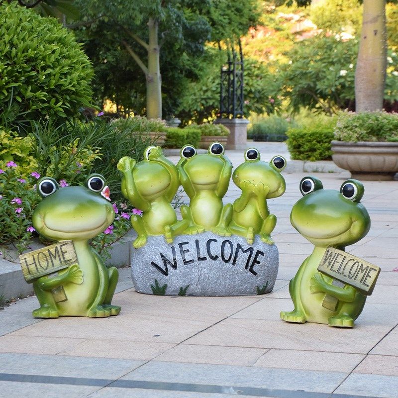仿真动物欢迎牌青蛙创意园幼儿园草坪园林景观雕塑庭院装饰,淘宝优惠券,粉丝福利购,淘宝优惠卷