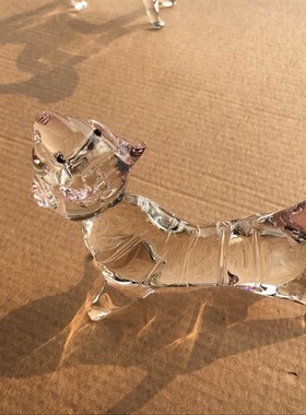 袖珍玻璃十二生肖鼠牛老虎兔龙蛇马羊猴鸡狗猪摆设琉璃工艺品