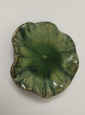 荷叶莲花鱼陶瓷工艺品摆件 石湾公仔 家居饰品客厅墙饰挂壁画送礼