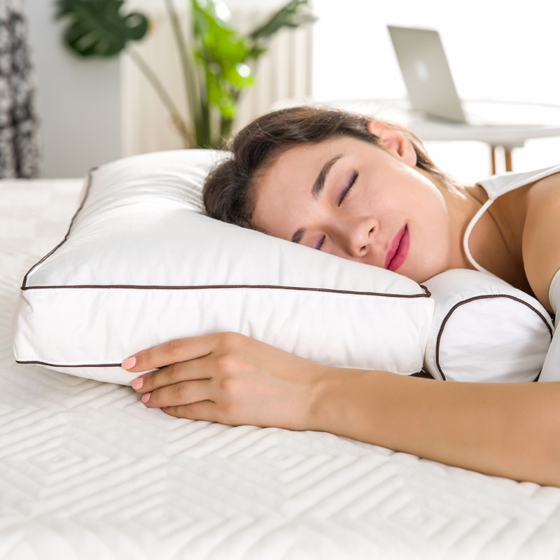 95白鹅绒羽绒枕芯PE软管枕复合分区枕头护颈枕100支全棉侧睡枕头,淘宝优惠券,粉丝福利购,淘宝优惠卷