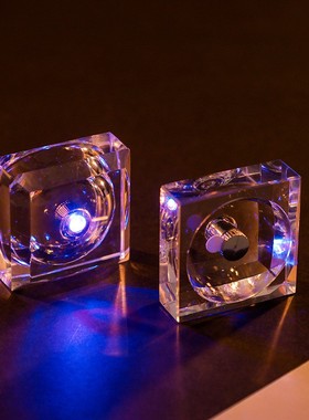 十二星座手办创意生日礼物水晶柱发光玻璃底座卡通摆件纪念礼品