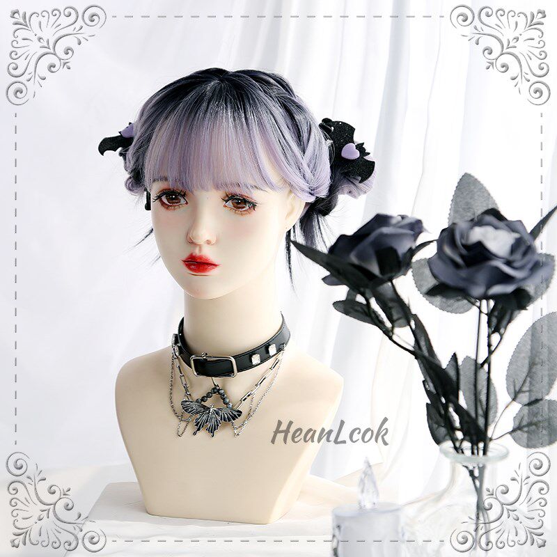 月眠韩可可原宿软妹Lolita紫黑渐变日常S发缝染色女长直假发,淘宝优惠券,粉丝福利购,淘宝优惠卷