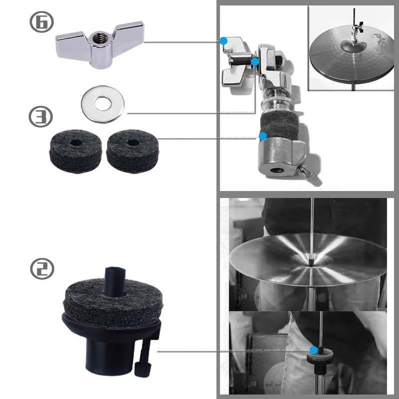 踩镲架镲托爵士架子鼓吊镲片配件棉毛毡支架减震海绵垫螺丝旋钮帽,淘宝优惠券,粉丝福利购,淘宝优惠卷