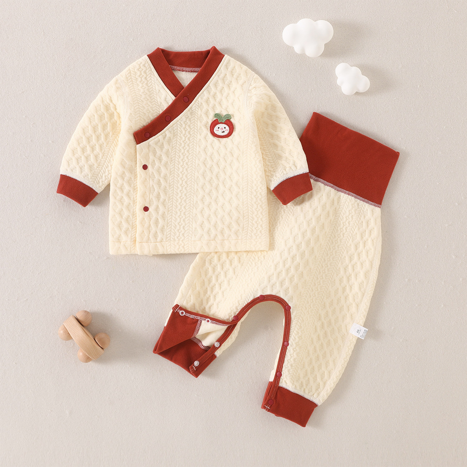 婴儿内衣套装夹棉秋冬季幼儿家居服斜襟分体套装高腰宝宝睡衣保暖,淘宝优惠券,粉丝福利购,淘宝优惠卷