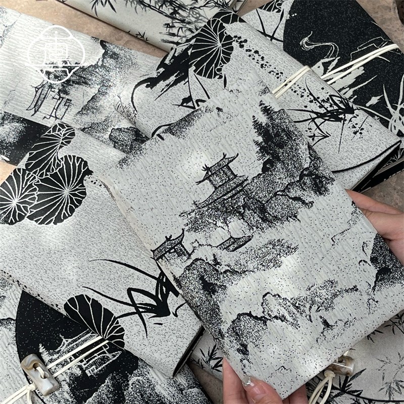 真我 水墨丹青 国风书衣手工手账手帐本日记A5A6记事本笔记本子 - 图2