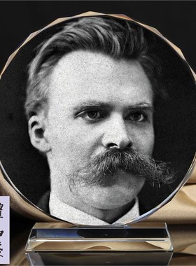 尼采/孟德斯鸠/伏尔泰画像纪念水晶摆件工艺品书房装饰礼品创意