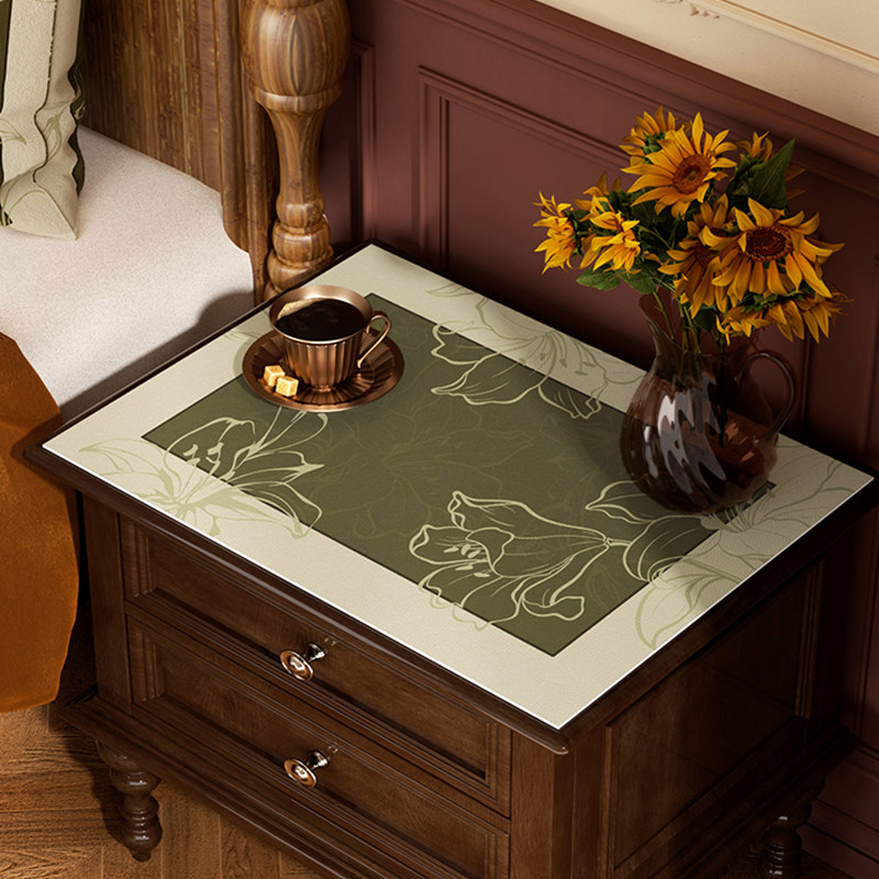 法式复古床头柜保护垫防水防尘免洗桌子遮盖布皮革桌布洗衣机冰箱,淘宝优惠券,粉丝福利购,淘宝优惠卷