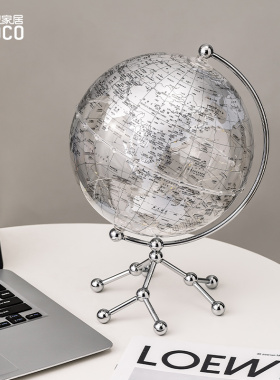 轻奢透明地球仪摆件家居客厅酒柜书房办公室装饰品乔迁新居礼物