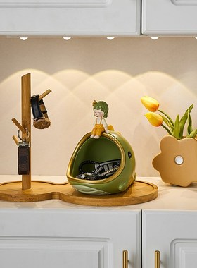 进门口入户玄关放钥匙的收纳盒置物架摆件轻奢鞋柜客厅家居装饰品